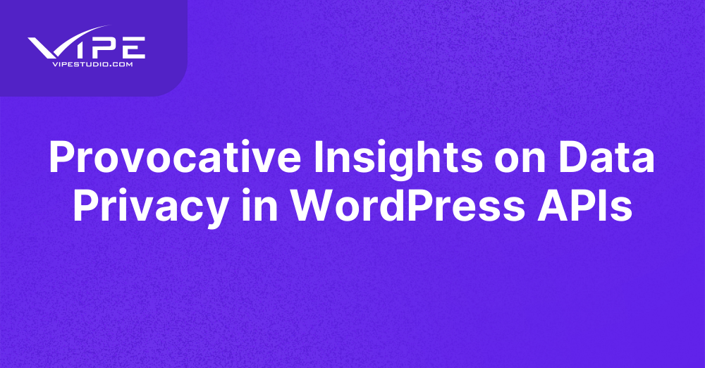 Provocative Insights on Data Privacy in WordPress APIs