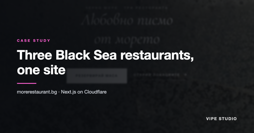 Case Study :: MORE – Three Black Sea Restaurants on One Next.js Site