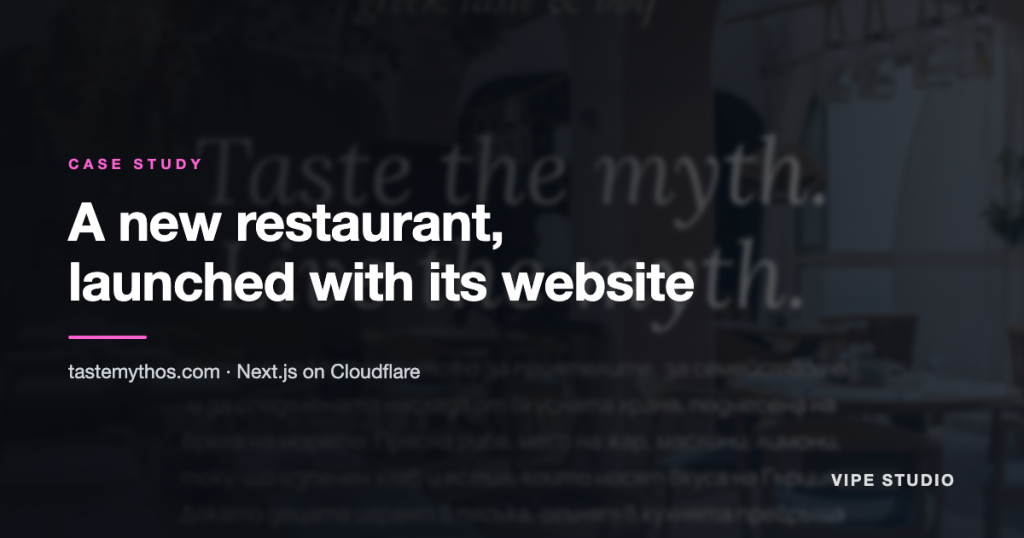 Case Study :: Mythos – Launching a New Seaside Restaurant Together With Its Website